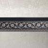 Silver Floral and Black Crown Molding 94 Inch