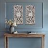 2-Piece Botanical Carved Wood Wall Decor – Vintage Floral Panels