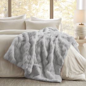 1 PC 50x60" Vivienne Faux Fur Throw Light Grey