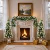 3-Piece LED Winter Greenery Set – Wreath & Entrance Trees