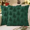 Dark Green Faux Wool Winter Pillow Covers – Set of 2 (18×18)