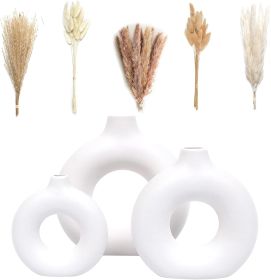 White Ceramic Vases with Pampas Grass – 65 PCS Decorative Vase Set