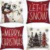 colorlife Merry Christmas Snowman Let It Snow Throw Pillow Covers