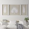 3-Piece Palm Leaf Wall Art – Framed Rice Paper Shadowbox Decor