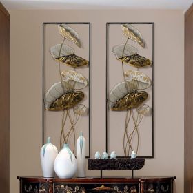 2-Piece Metal Lotus Leaves Wall Decor – Large Modern Sculptural Set