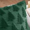 Dark Green Faux Wool Winter Pillow Covers – Set of 2 (18×18)
