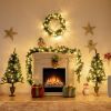 4-Piece LED Winter Entrance Set – Garland, Wreath & Lighted Trees