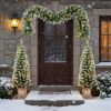 3-Piece LED Winter Greenery Set – Wreath & Entrance Trees