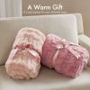 1 PC 50x60" Ruched Fur Throw Pink