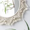 Boho Macrame Round Mirror – Woven Wall Hanging Decor