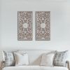 2-Piece Botanical Carved Wood Wall Decor – Vintage Floral Panels