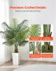 VEVOR Artificial Areca Palm Tree 5 ft, Fake Palm Tropical Plants with White Tall Planter, Faux Floor Silk Plant in Pot