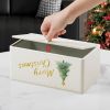 Christmas Tissue Box Cover, Leather Tissue Cover Rectangle, Xmas Decorative Tissue Box Holder for Bathroom Holiday Home Christmas Decor