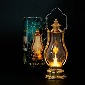 1pc Retro Portable Flameless Candle Lamp; LED Luminous Night Light Creative Small Oil Lamp; Holiday Decoration Ornament; Creative Atmosphere Lamp; Cre (Color: Wick Rose Golden)