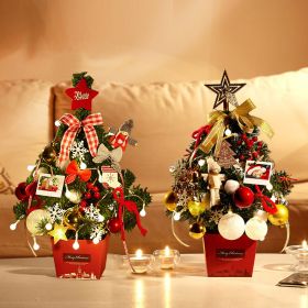 Mini Tabletop Christmas Tree – Fully Decorated Holiday Tree (Color: as pic A)