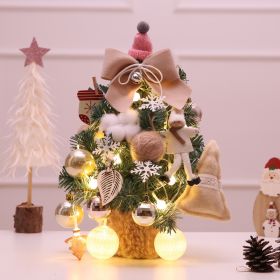 Mini Tabletop Christmas Tree – Fully Decorated Holiday Tree (Color: as pic D)