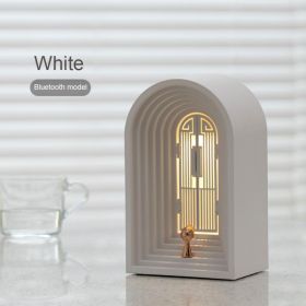 Speaker Nordic Lamp Festival Creative Gift Atmosphere Night Lamp Desktop Bluetooth DIY Bedroom Lamp (Color: White, Ships From: China)