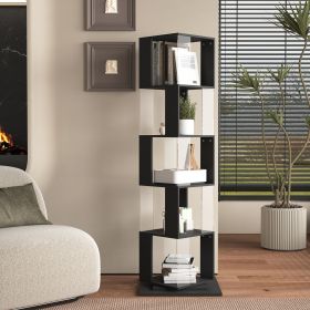 5 tier Rotating Bookshelf (Tier: 5, Color: Black)