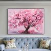 Hand Painted Oil Painting Original Blossom Flower Oil Painting on Canvas Large Wall Art Abstract Pink Floral Painting Minimalist Art Custom Painting L