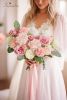 Artificial Flowers Fake Silk Flowers for DIY Wedding Bouquets Cake Decoration Mixed Roses Combo Blush Pink and White Flower Centerpieces Arrangements