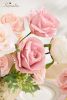 Artificial Flowers Fake Silk Flowers for DIY Wedding Bouquets Cake Decoration Mixed Roses Combo Blush Pink and White Flower Centerpieces Arrangements